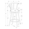 Monarch Specialties Bar Stool, Set Of 2, Swivel, Bar Height, Grey Metal, Black Leather Look, Contemporary, Modern I 2399 - alternate 8
